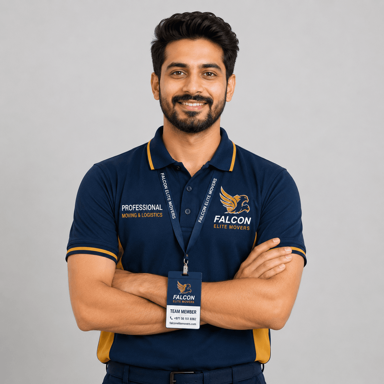 Professional portrait of Falcon Elite Movers employee