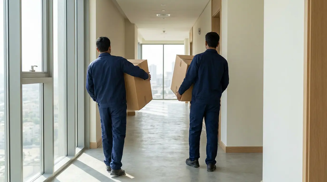 Top-rated Movers and Packers in Ajman carrying boxes